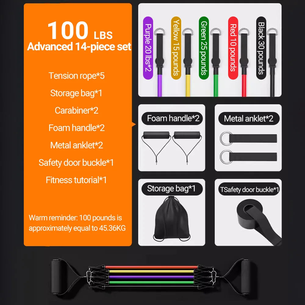 Pull Rope Bodybuilding Resistance Bands Set