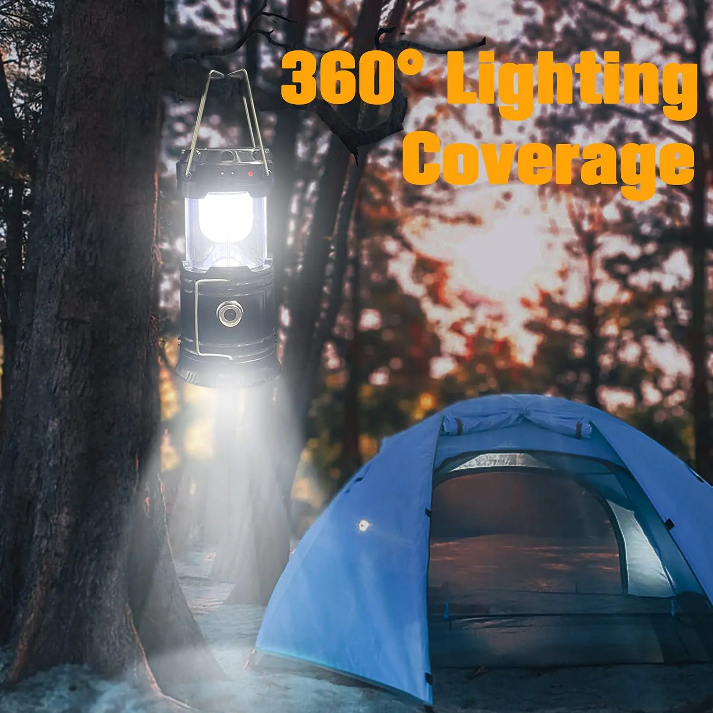 Rechargeable Mini Solar Camp Lanterns Collapsible