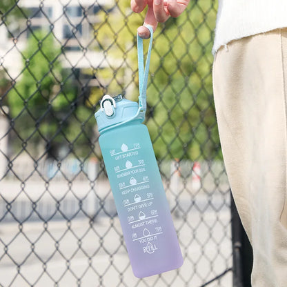 900ML Sports Water Bottle with Time Marker Leak-proof