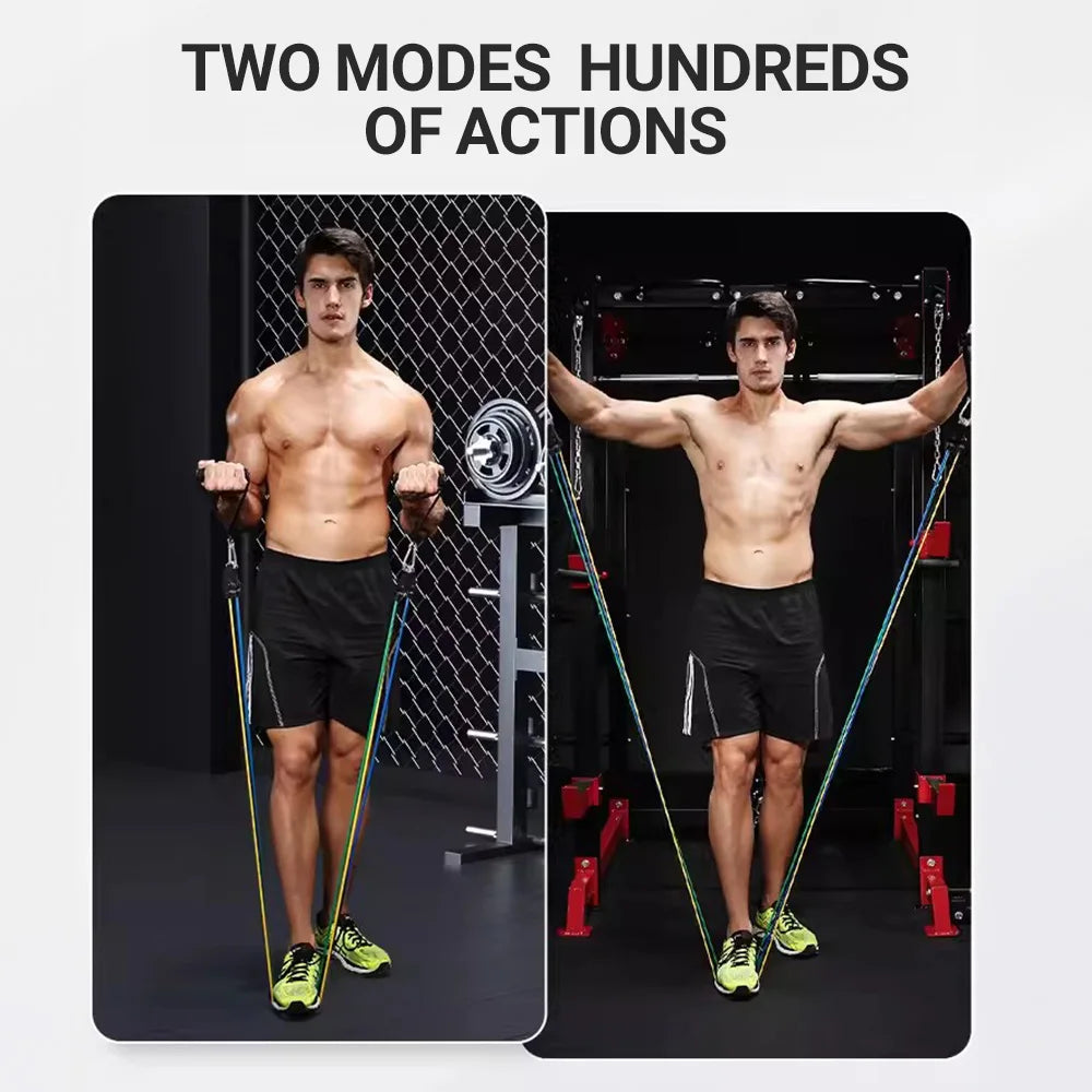 Pull Rope Bodybuilding Resistance Bands Set