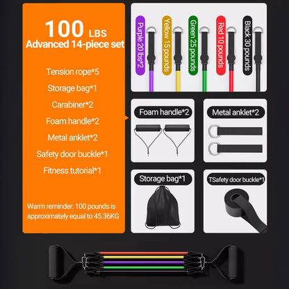 Pull Rope Bodybuilding Resistance Bands Set