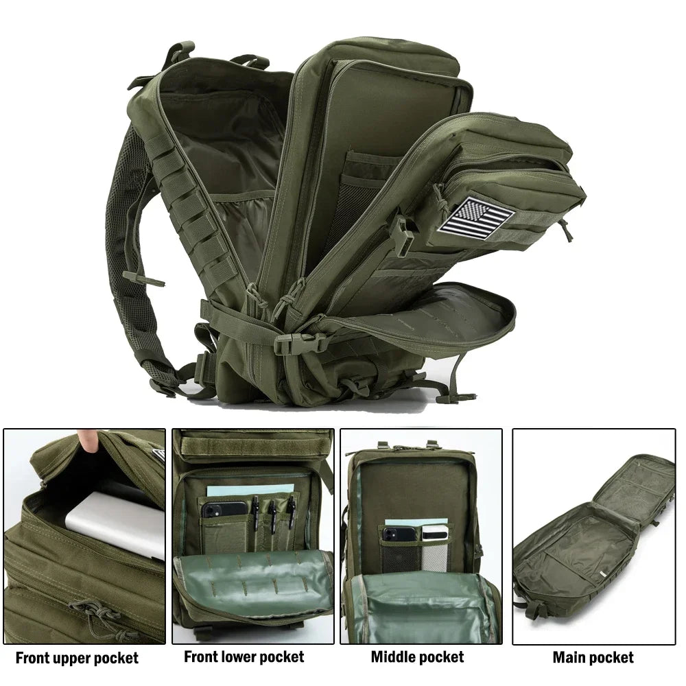 45L Tactical Backpack Large Capacity Outdoor Rucksack
