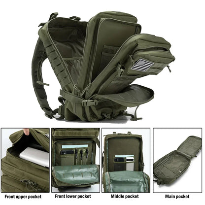 45L Tactical Backpack Large Capacity Outdoor Rucksack