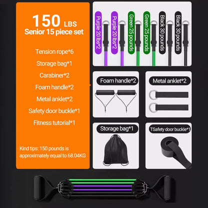 Pull Rope Bodybuilding Resistance Bands Set