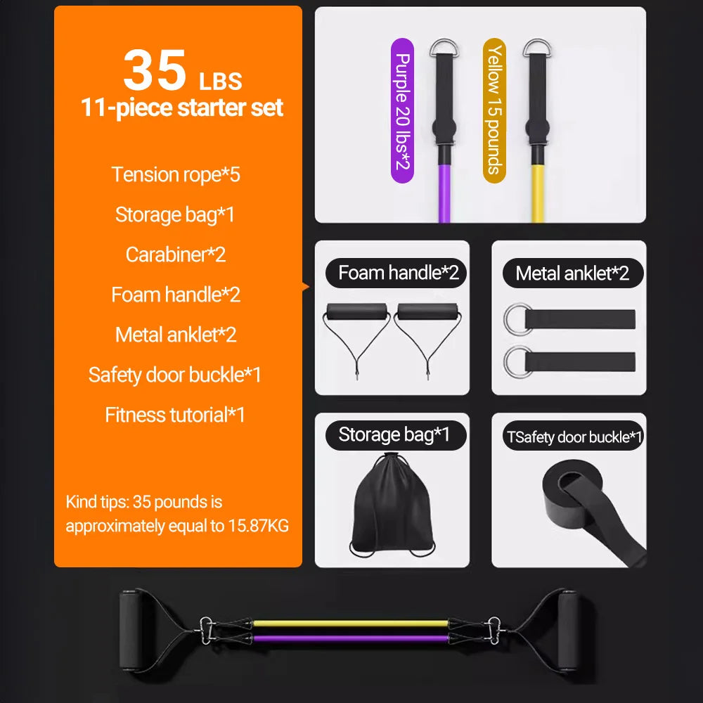 Pull Rope Bodybuilding Resistance Bands Set