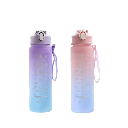 900ML Sports Water Bottle with Time Marker Leak-proof