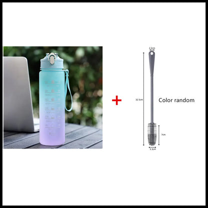 900ML Sports Water Bottle with Time Marker Leak-proof