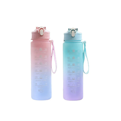 900ML Sports Water Bottle with Time Marker Leak-proof