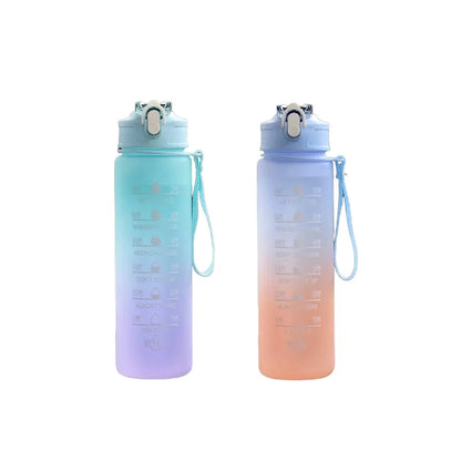 900ML Sports Water Bottle with Time Marker Leak-proof