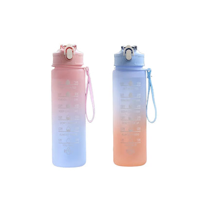 900ML Sports Water Bottle with Time Marker Leak-proof