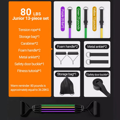 Pull Rope Bodybuilding Resistance Bands Set