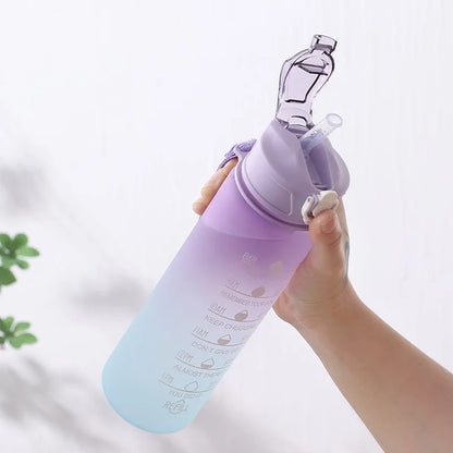 900ML Sports Water Bottle with Time Marker Leak-proof