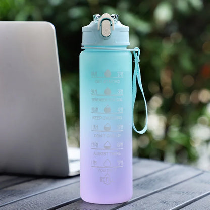 900ML Sports Water Bottle with Time Marker Leak-proof