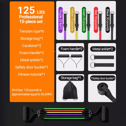 Pull Rope Bodybuilding Resistance Bands Set