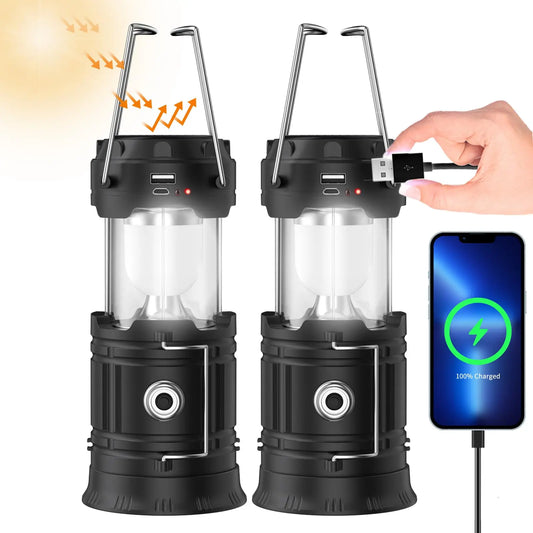 Rechargeable Mini Solar Camp Lanterns Collapsible