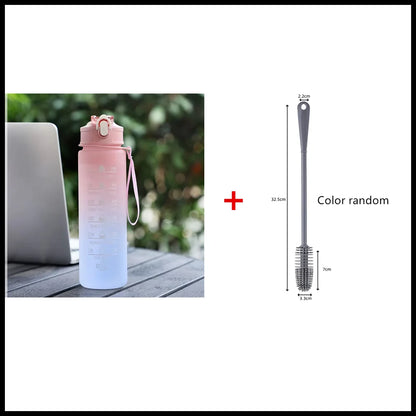 900ML Sports Water Bottle with Time Marker Leak-proof