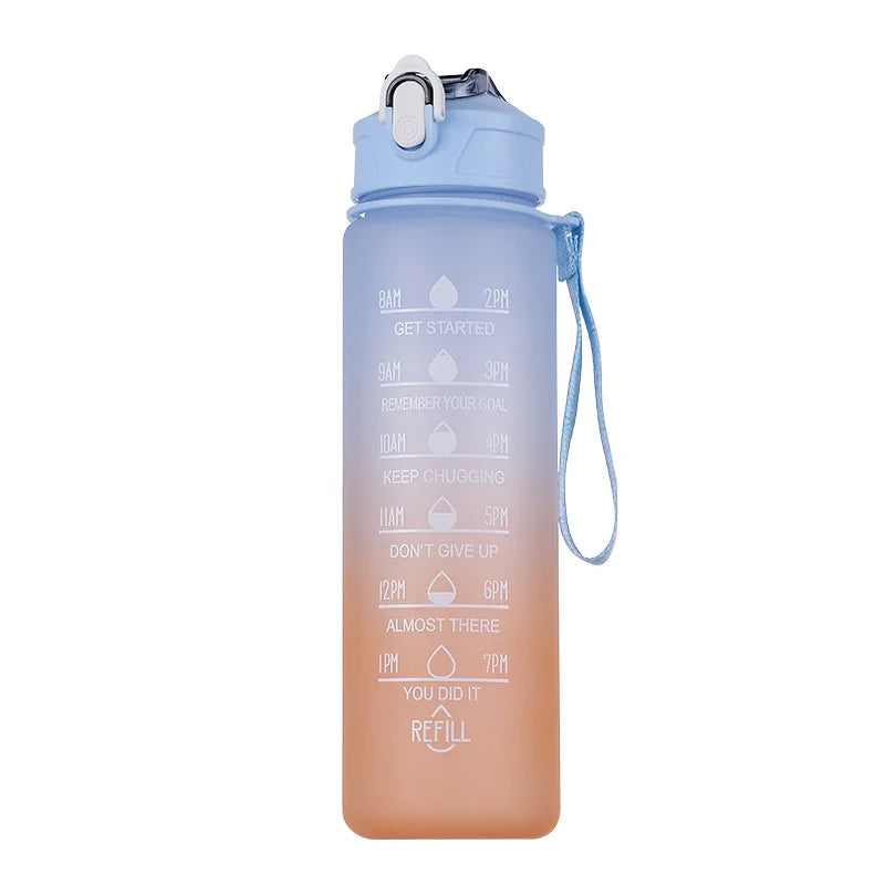 900ML Sports Water Bottle with Time Marker Leak-proof
