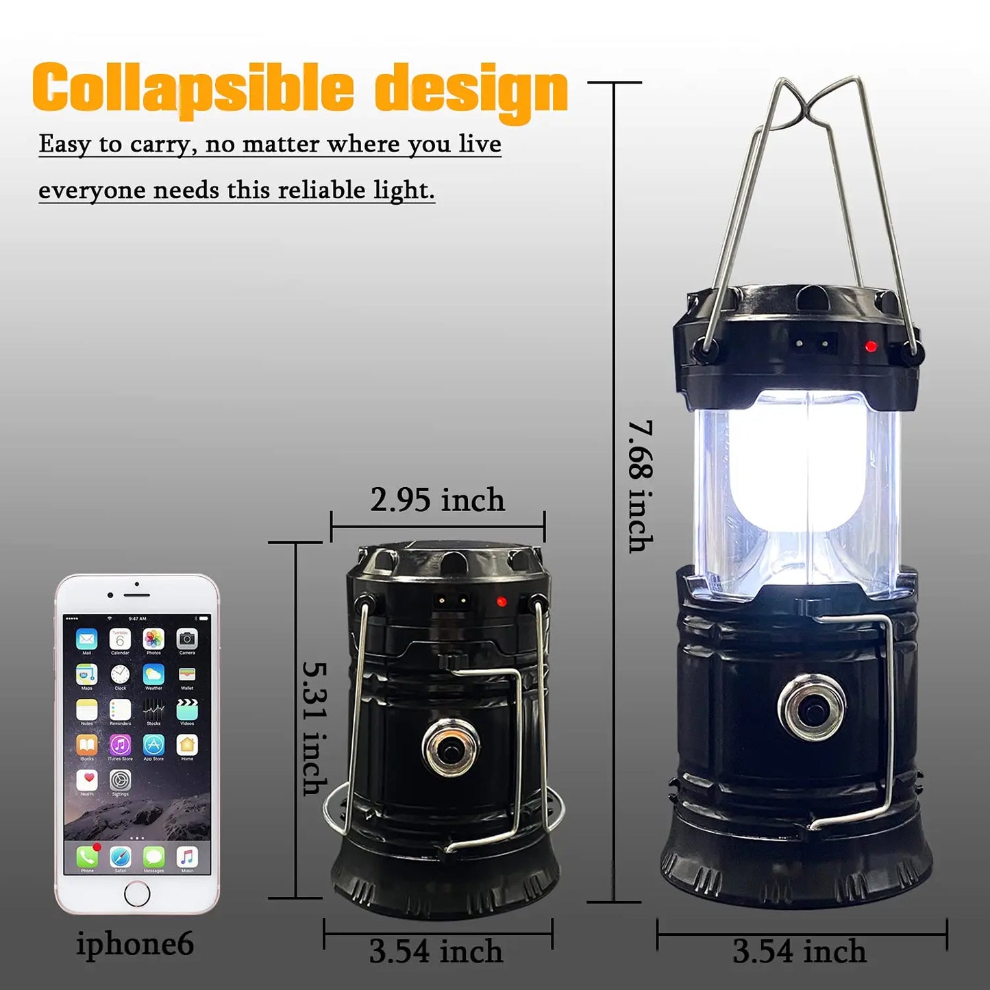 Rechargeable Mini Solar Camp Lanterns Collapsible